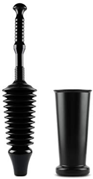 Master Plunger MP1600-TB 1.6 Gallon Low Flush Toilet Plunger with Funnel Nose Design. Tall Bucket included, Black