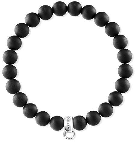 Thomas Sabo Damen Charm-Armband Obsidian schwarz Charm Club 925 Sterling Silber X0219-023-11