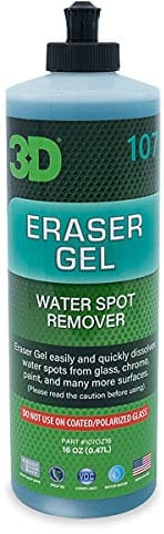 3D Eraser Gel Water Spot Remover – Acidic Gel Formula for Hard Water Spots & Mineral Deposits – Safe for Paint, Glass, Chrome, Plastic & Metal - 16 oz