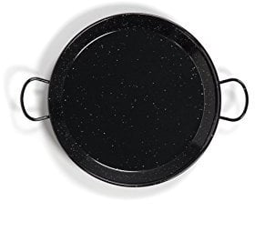 Vaello Campos Vaello La Valenciana-Paellera de Acero esmaltado, 28 cm, Negro, 28 Centimeters cm