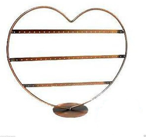 GiL SHOPPING ON LINE ESPOSITORE PER ORECCHINI CUORE IN RAME PORTATA ORECCHINI BRONZO
