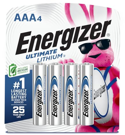 Energizer Ultimate Lithium AAA Batteries (4 Pack), Lithium Triple A Batteries