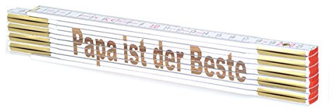 Zollstock mit Gravur Text Papa ist der Beste/ Spruch Lasergravur Geschenk Mann Vatertag Geburtstag