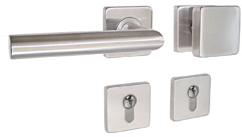 Haeusler-Shop Edelstahl Türbeschlag MO-0010 R WE-PZ DIN Links Türklinke Türgriffe