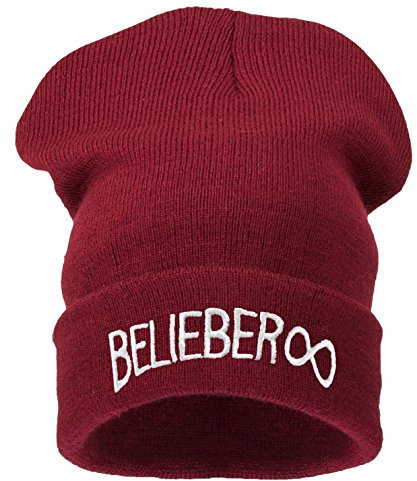4sold Beanie Hats Damen Strickmütze Schwarz (beliber Dark red)