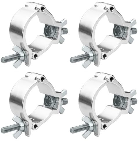 TSSS 4 Stück Alulegierung Haken Traversen 50mm Durchmesser Last tragen 100 Kilogramm / 220 Pfund für Par Scheinwerfer Bühnenbeleuchtung