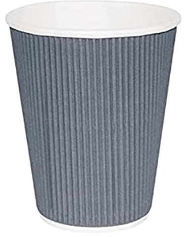 Fiesta Hot Cup Einwegbecher, geriffelt, Anthrazit, 237 ml, 500 Stück
