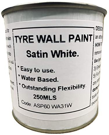 1 x 250ml White Tyre Wall Paint Classic Car Van Truck