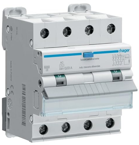 Hager afp475h – disjoncteur différentiel 4 pôles 6 kA C-25 A 300 mA type-ac