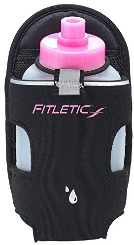 Fitletic Support pour bouteille d'eau rose de 227 ml - Ceinture de course supplémentaire pour triathlon, trail, Ironman, randonnée, marche et sport - Bouteille d'eau de sport AD08-02