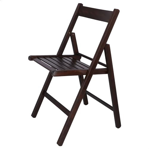 Aranaz | Silla Plegable | Diseño Moderno | Sillas Plegables y Ligeras para Exterior, Jardín o Terraza | Sillón con Reposabrazos y Respaldo | Asiento de Playa | Madera de Haya | Wengue | 43 x 47 x 79cm