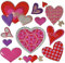 alles-meine.de GmbH 11 TLG. Set Wandtattoo/Wandsticker - Herzen Liebe Amor Pfeil - selbstklebend und wasserabweisend/beschichtet - Wanddeko Sticker Aufkleber Herz - Glitzern