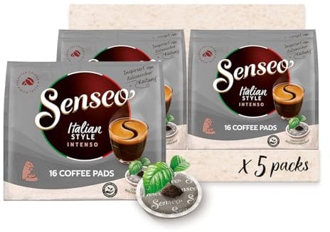 Senseo Lot de 5 dosettes de café de Type Italian Style UTZ certifiées - 5 x 16 Boissons - 560 g