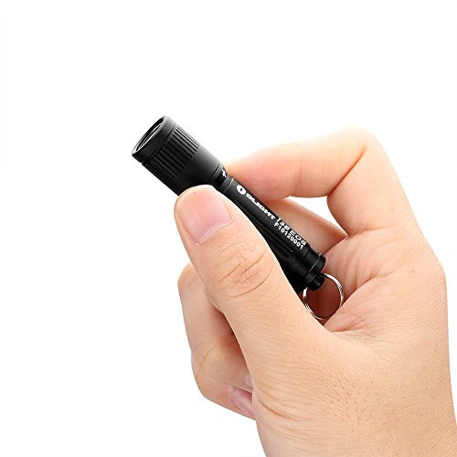 Olight® I3E EOS Schlüsselanhänger-Taschenlampe, Betrieb mit AAA-Akku, wiederaufladbar, CREE-LED, Glas transparent, Wasserdicht, Batteriedauer:1 Stunde, in 5 verschiedenen Farben erhältlich. schwarz