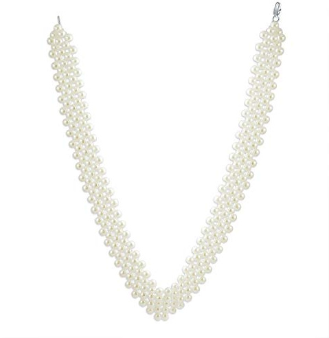 Bling Jewelry Collana A V Con Collo A Giro In Perle Bianche Simulato Per Matrimonio Promozione E Donne