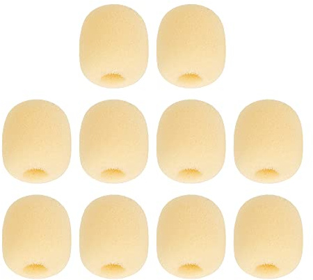 BQLZR 8 mm Durchmesser Gelb Windschutz Mic Schwamm Abdeckung für Lautsprecher Revers Mikrofon Headset Mikrofon EY-M02 10 Stück