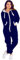 Parsa Fashions ® Womens Plain Zipper Onesie Ladies Onepiece All in One Hooded Zip Up Overall Jumpsuit Playsuit S-XL 8-16 (L, Navy)