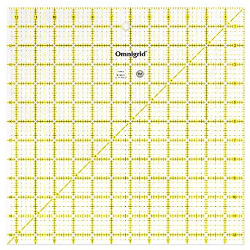 Omnigrid Nähen, quadratisch, 31,3 x 31,2 cm Quilt-Lineale, Acryl, farblos, 12-½