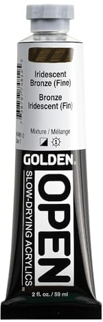 Golden : Open : Slow Drying Acrylic Paint : 59ml : Iridescent Bronze (Fine) VII