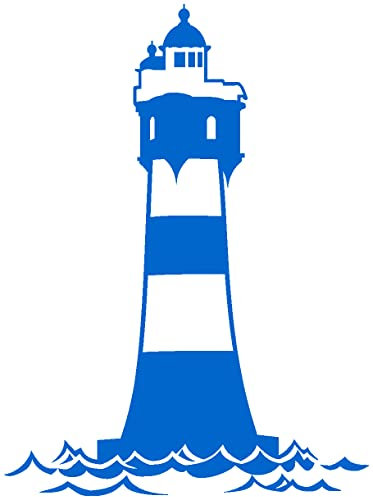Samunshi® Aufkleber Leuchtturm 'Roter Sand' Autoaufkleber 30 x 40cm azurblau