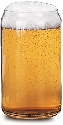 Libbey Beer Can Glasses 16oz / 470ml - Set of 4 | Novelty Beer Glasses, Glass Beer Cans