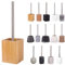 Sanilo Brosse WC et Porte Brosse, Grande sélection de balayettes de Toilette, Manche en Acier Inoxydable, avec tête de Brosse remplaçable, Facile d'entretien (Bamboo)