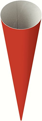Baier & Schneider Heyda 204870067 Schultüten-Rohlinge (Höhe 70 cm, Durchmesser 19 cm, Karton, 380g/m²) rot