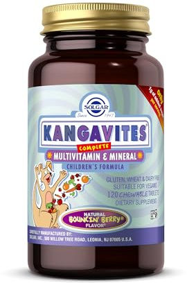 Solgar Kangavites Multivitamin Berry - 120 Chewable Tablets | 28 Active Ingredients - Supports Children's Healthy Lifestyle - Tasty Chewable Berry - Vegan & Gluten Free