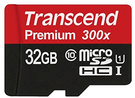Transcend 32GB Premium MicroSDHC Class 10 UHS-I Memory Card - Black