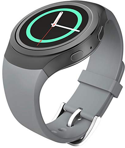MoKo Sport Armband Kompatibel mit Samsung Gear S2 Armband Smartwatch, Weiches Silikon Ersatzarmband Sportarmband Uhrenarmband für Gear S2 SM-R720/SM-R730, Grau
