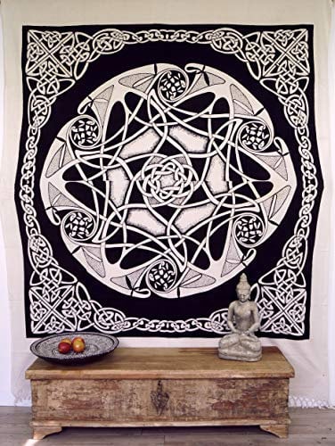 GURU SHOP Wandbehang, Wandtuch, Mandala, Tagesdecke Keltisch - Design 26, Baumwolle, 240x200x0 cm