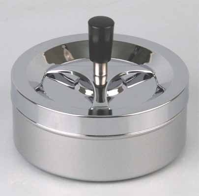 Large Ash Tray Swivel Aschenber Chrome / Silver Metallic approximately 14 CM diameter