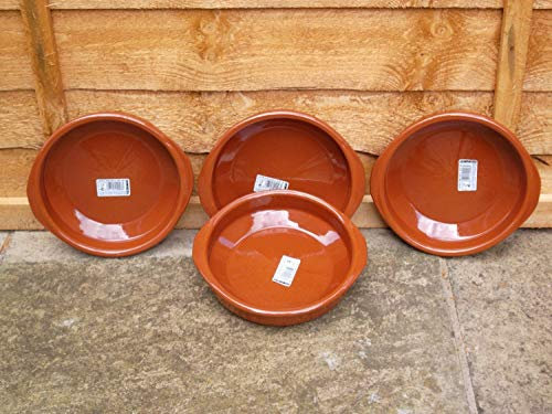 Juego de 4 platos españoles de terracota para tapas / Cazuelas - 20 cm de diámetro