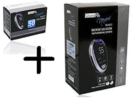 GlucoRx Nexus Meter and 50 Test Strips