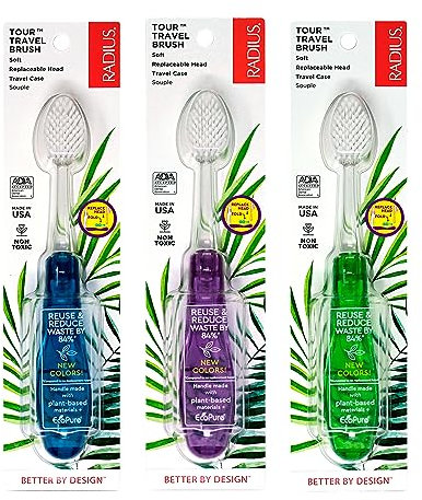 Radio Tour Travel cepillo de dientes, suave, paquete de 3