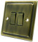 Victorian Antique Brass 2 Gang Switch - 10 Amp Double 2-Gang 2 Way Light Switch
