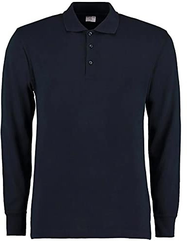 Kustom Kit Mens Pique Long Sleeve Polo Shirt (XL) (Navy)