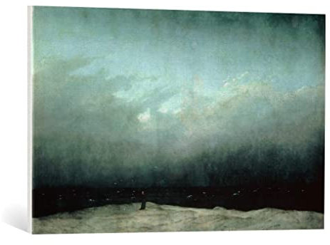kunst für alle Leinwandbild: Caspar David Friedrich Der Mönch am Meer - hochwertiger Druck, Leinwand auf Keilrahmen, Bild fertig zum Aufhängen, 85x55 cm