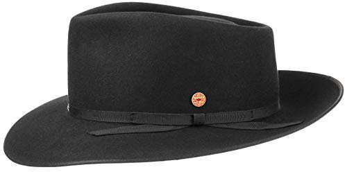 Mayser UDO Fedora Musikerhut aus Haarfilz - Schwarz-Schwarz (8001-8001) - 62,5 cm (62)