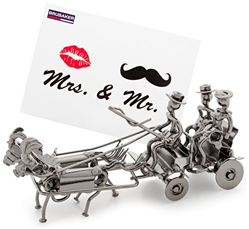 BRUBAKER Hochzeitskutsche Metall Skulptur mit Geschenkkarte