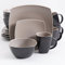 Gibson Overseas, Inc. Gibson Home Soho Lounge Square Geschirr-Set, 16-teilig Casual 16-Piece Dinnware Set beige, brown, coffee