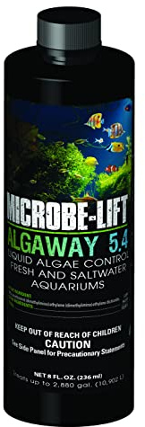 MICROBE-LIFT Algaway 5.4 Algae Remover for Aquariums, Algaecide for Freshwater and Saltwater Tanks, Aquarium Algae Control and Fish Tank Cleaner, Safe for Fish and Plants, 8 Ounces (ALGAA08)