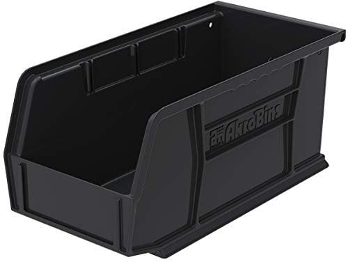 Akro-Mils 30230 AkroBins Plastic Hanging Stackable Storage Organizer Bin, 11-Inch x 5-Inch x 5-Inch, Black, 12-Pack