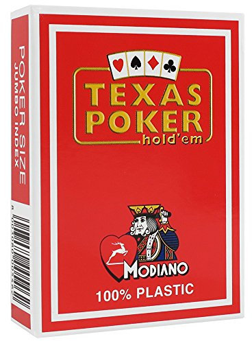 Modiano 300546 carte texas poker jumbo pvc rosso