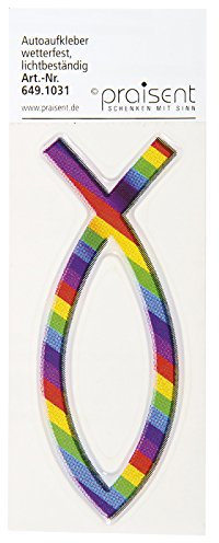 Unbekannt - Christliche Geschenkideen Auto Aufkleber REGENBOGENSTREIFEN Fisch
