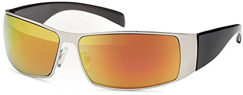 Emeco COOLE HERREN SONNENBRILLE DESIGNER SPORT MOTORRAD BIKER RAD BRILLE A30001 (Revo-verspiegelt-A30001)