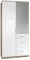 Wimex Kleiderschrank/ Drehtürenschrank Clack, (B/H/T) 90 x 198 x 58 cm, Weiß/ Absetzung Eiche Sägerau