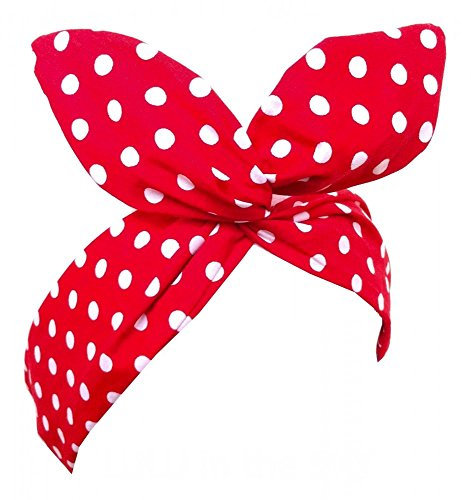 shoperama Pinup Haarband mit Draht - Polka Dot - Rot/Weiß
