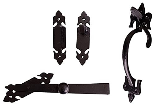 Bulk Hardware BH02025 Verrou Suffolk Fleur de Lys Antique Noir