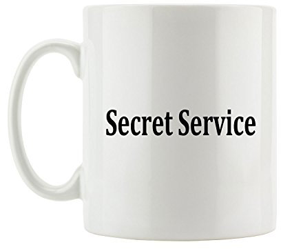 Pixxprint Secret Service CIA FBI USAFun Party Clubwear Tasse, ca. 300ml Fassungsvermögen, Keramik Weiß, Spülmaschinenfest